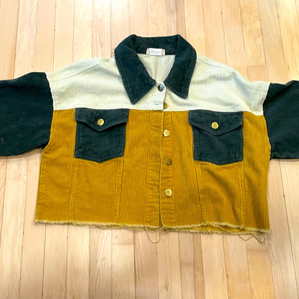 Altar’d State NWOT Multi Colored Corduroy Cropped Jacket